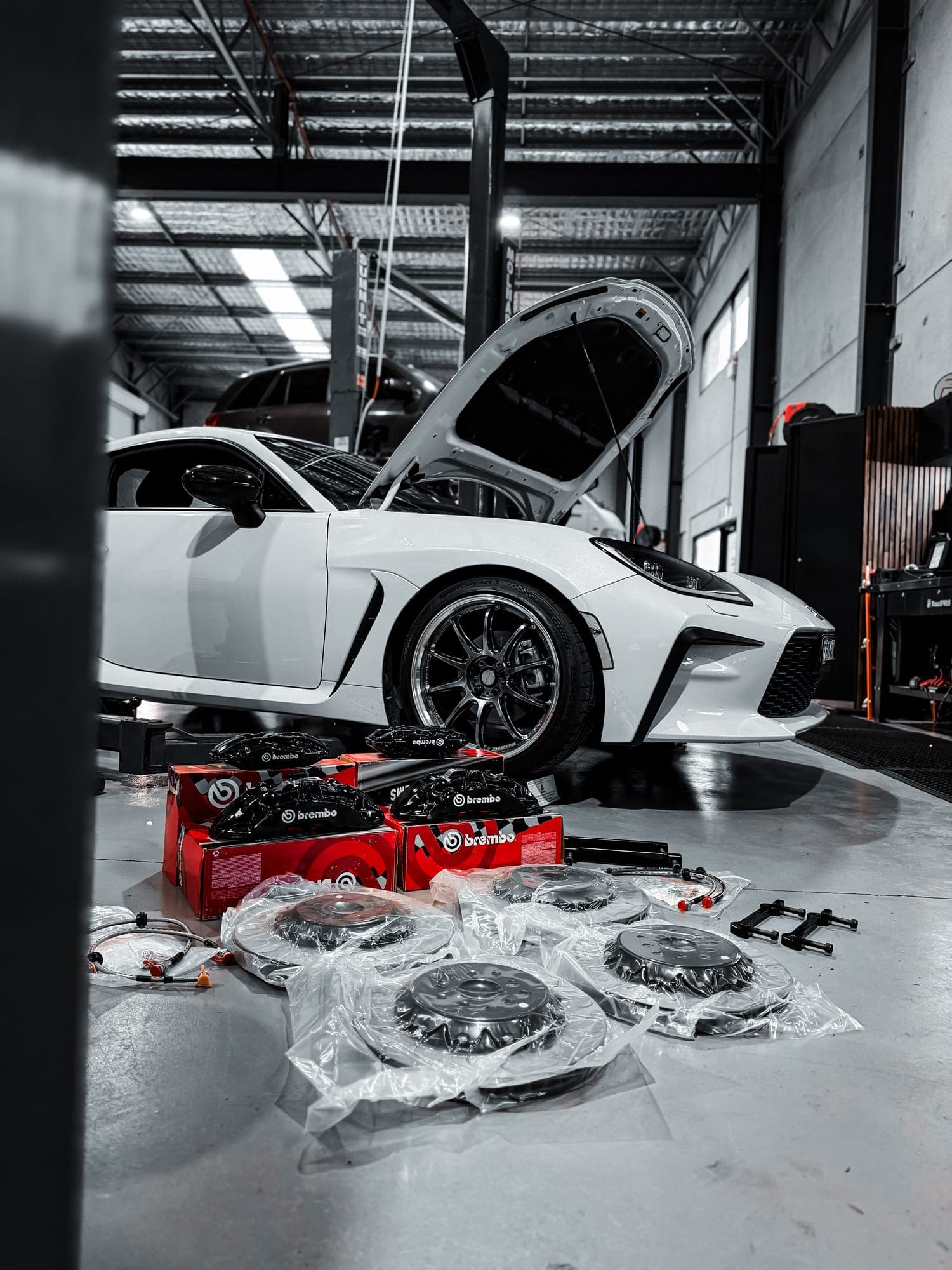 Toyota GR86 with new Brembo big brake kit ready to fit at Redhead Automotive